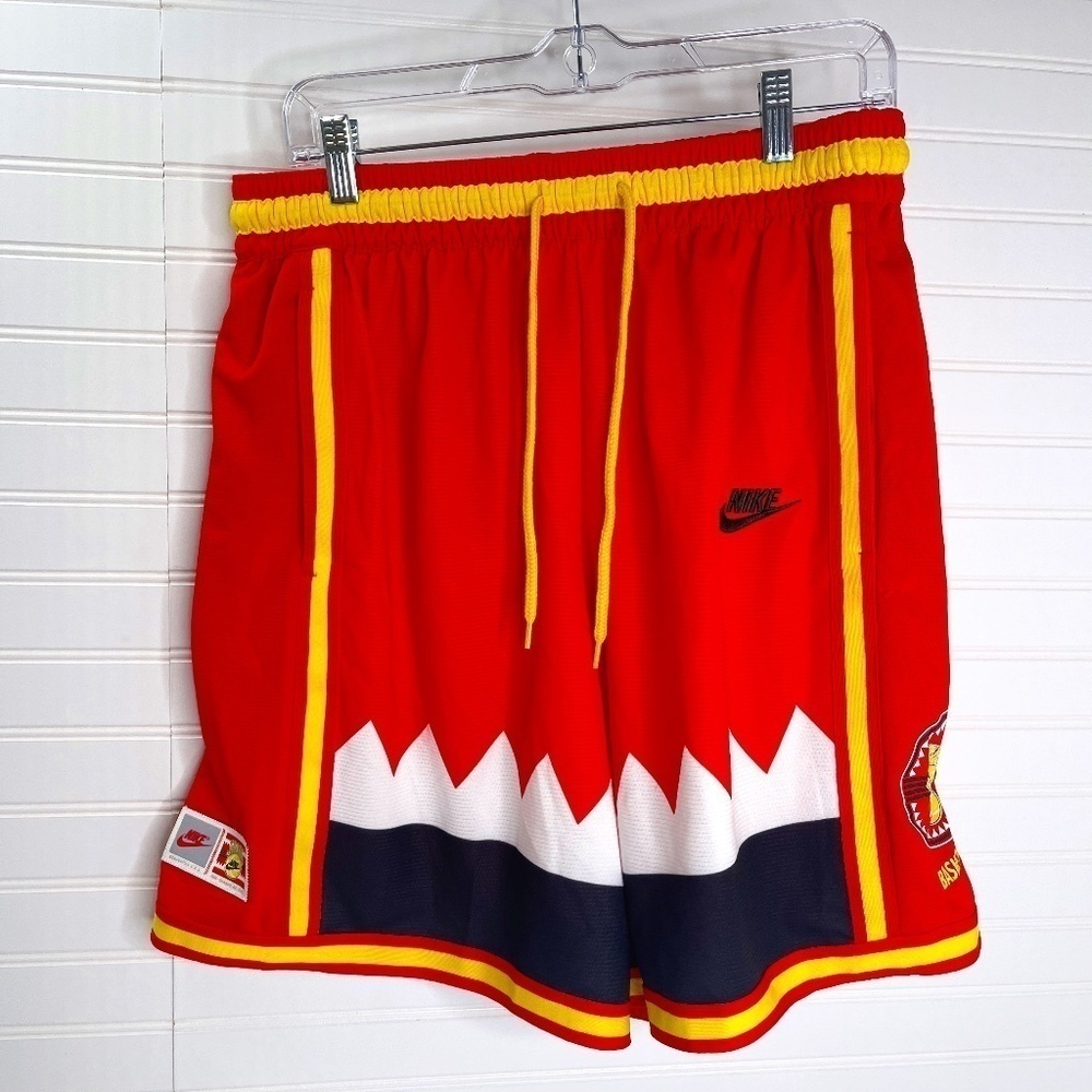 NWT Nike Sharks Basketball Shorts Red Yellow Men's Size Large US